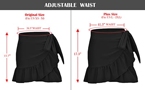 ChinFun Women's Ruffle Sarongs Beach Wrap Swimwear Bikini Tankini Cover Up Summer Swim Pleated Skirts Swimdress - Image 8