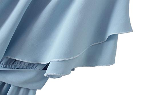 Chunoy Women Summer Short Sleeve Playsuit Off Shoulder Romper with Waistband Baby Blue Large - Image 8