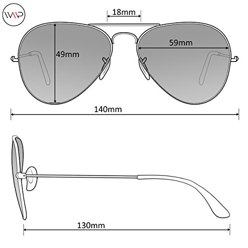 WearMe Pro Classic Aviator Style Metal Frame Sunglasses - Image 3