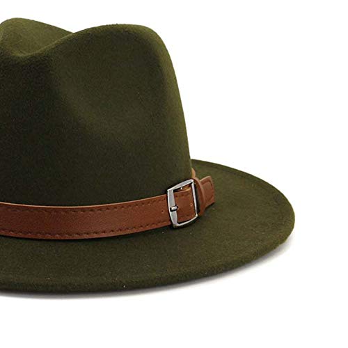 Gossifan Classic Men & Women Wide Brim Fedora Panama Hat with Belt Buckle - Image 3
