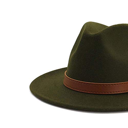 Gossifan Classic Men & Women Wide Brim Fedora Panama Hat with Belt Buckle - Image 4