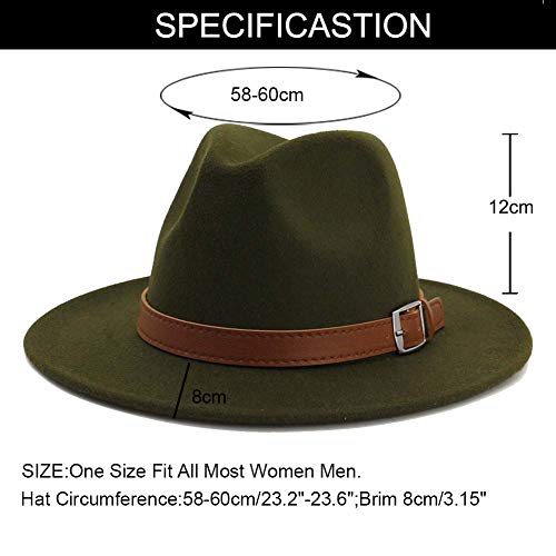 Gossifan Classic Men & Women Wide Brim Fedora Panama Hat with Belt Buckle - Image 5
