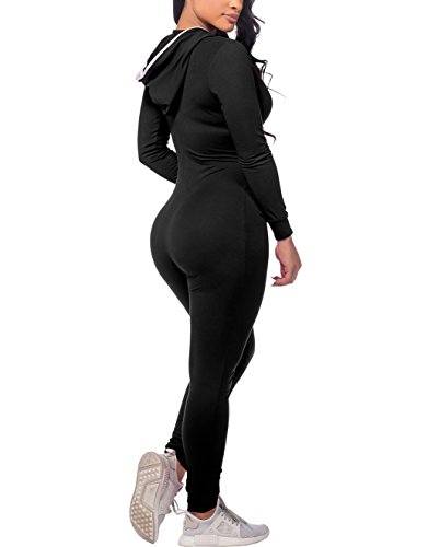 CoolooC Womens Onesies Jumpsuits Zip-up Union Hoodie Long Sleeve One Piece Pajamas Sleepwear Sexy Outfits Bodysuits - Image 3