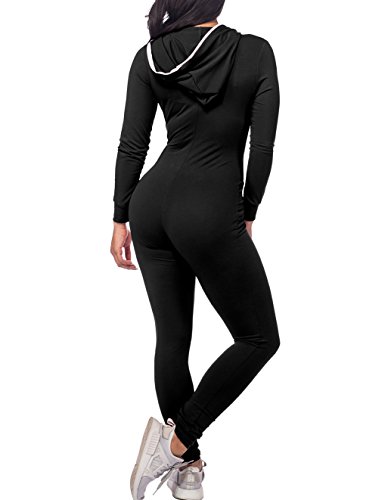CoolooC Womens Onesies Jumpsuits Zip-up Union Hoodie Long Sleeve One Piece Pajamas Sleepwear Sexy Outfits Bodysuits - Image 4