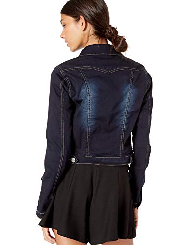 COVER GIRL Women's Jeans Denim Jacket Crop Frayed Blue Distressed Or Dark Basic - Image 4