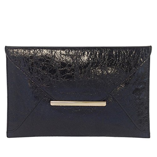 Crushed Metallic Envelope Clutch