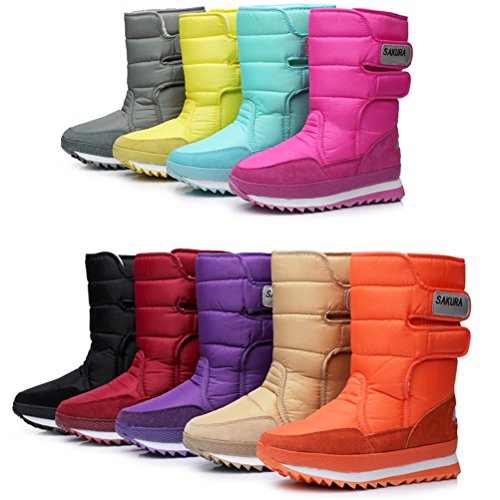 DADAWEN Women's Waterproof Frosty Snow Boot