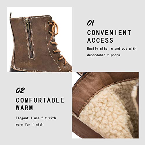 DKSUKO Women's Winter Duck Boots with Waterproof Zipper Rain Boots for Women - Image 5
