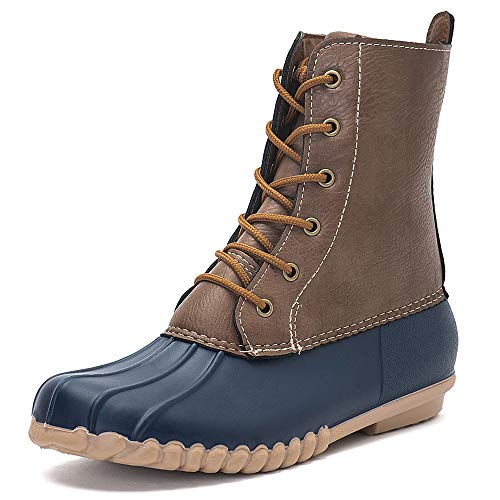 DKSUKO Women's Winter Duck Boots with Waterproof Zipper Rain Boots for Women