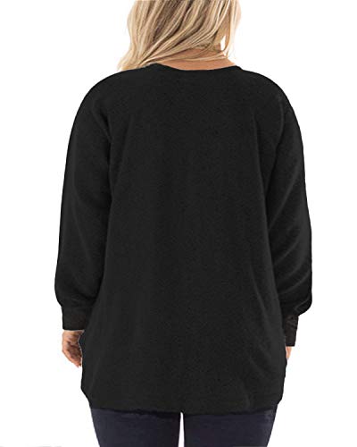 DOLNINE Women's Plus Size Sweatshirts Color Block Long Sleeve Pocket Shirts Tops - Image 4