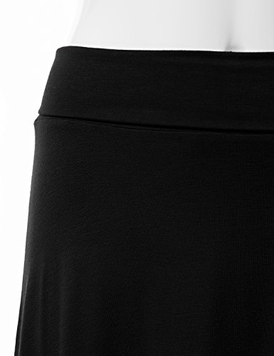 DRESSIS Women's Basic Elastic Waist Band Flared Midi Skirt - Image 4