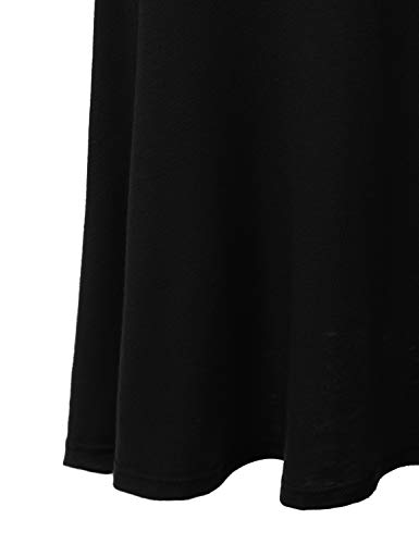 DRESSIS Women's Basic Elastic Waist Band Flared Midi Skirt - Image 5