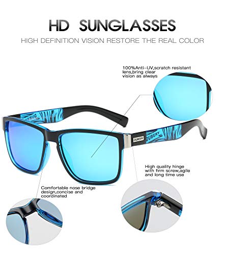 DUBERY Vintage Polarized Sunglasses for Men Women Retro Square Sun Glasses D518 - Image 5