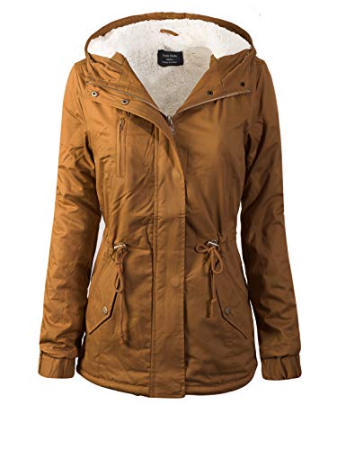 Design by Olivia Women's Junior Fit Casual Military Anorak Safari Hoodie Jacket - Image 3