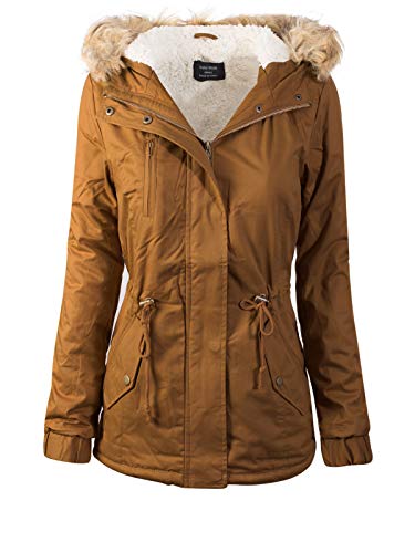 Design by Olivia Women's Junior Fit Casual Military Anorak Safari Hoodie Jacket