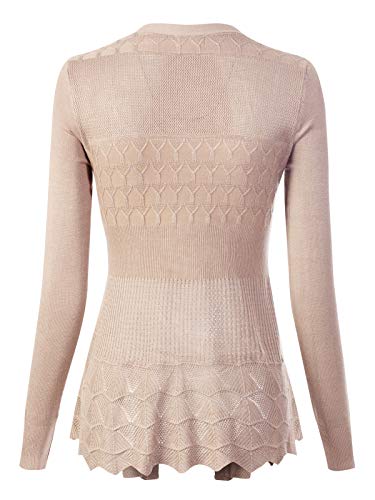 Design by Olivia Women's Long Sleeve Crochet Knit Draped Open Sweater Cardigan - Image 4