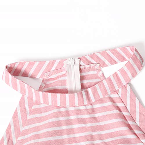 Dokotoo Womens Casual Female Fashion Summer Striped Sleeveless Waist Belted Zipper Back Wide Leg Loose Rompers and… - Image 5