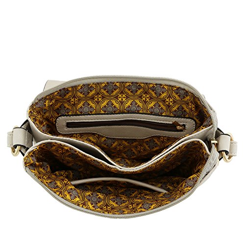 ALYSSA Double Compartment Large Flapover Crossbody Bag with Colorblock Straps - Image 6