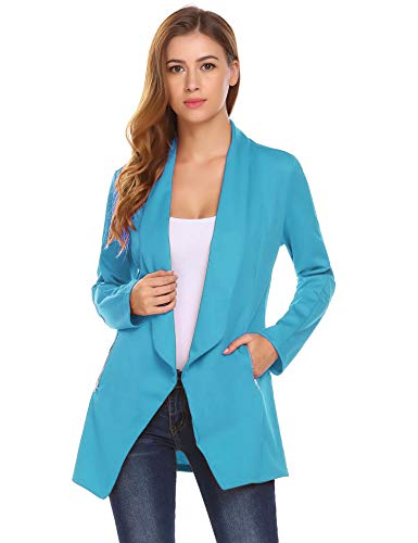 ELESOL Blazer Jackets for Women Long Sleeve Open Front Business Casual Outfits Work Suit Jackets with Zipper Pockets S… - Image 3