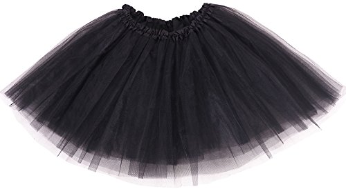 Adult Classic 3 Layered Tulle Tutu Ballet Skirts Ruffle Pettiskirt, Black