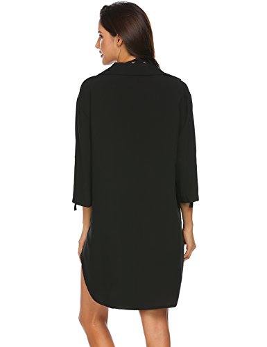 Ekouaer Women's Swimsuit Beach Cover Up Shirt Bikini Beachwear Bathing Suit Beach Dress - Image 4