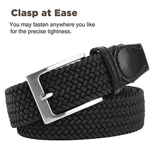 FAIRWIN Elastic Mens Belt 1 3/8" Width, Casual Stretch Woven Golf Belt for Men Jeans Shorts Pants Elastic Belts - Image 3