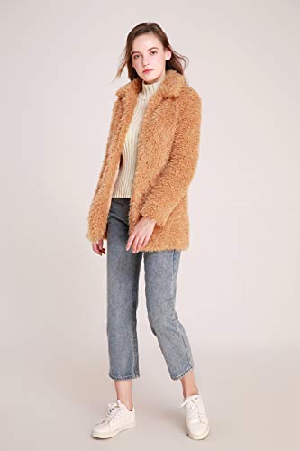 Elegant Faux Fur Coat Women 2022 Autumn Winter Warm Open Front Jacket Cardigan Overcoat Casual Outerwear - Image 4