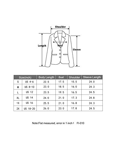 Escalier Women's Faux Leather Jackets Slim Open Front Lapel Blazer Jackets - Image 6