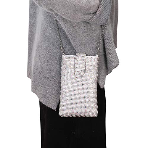 JUANALINE Evening Handbags Clutch Purses for Women Metal mesh Small Crossbody Bag Cell Phone Purse Wallet - Image 3