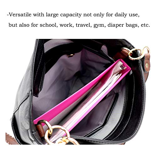 Extra Whipstitched Braid Strap 2 Way Multi Pocket Compartment Vegan Leather Boho Hobo Bag X-LARGE - Image 8