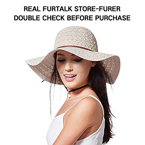 FURTALK Summer Beach Sun Hats for Women Wide Brim Foldable Floppy Travel Packable UPF Hat - Image 3