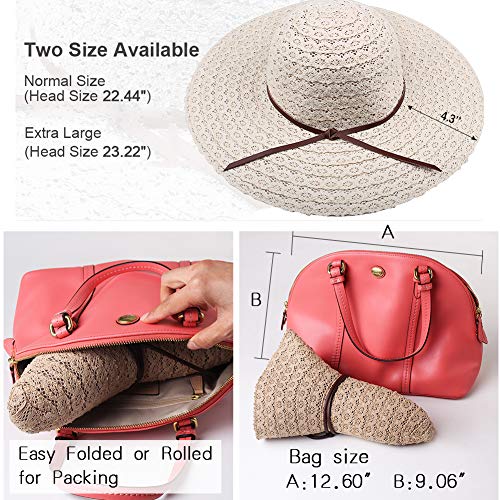 FURTALK Summer Beach Sun Hats for Women Wide Brim Foldable Floppy Travel Packable UPF Hat - Image 4