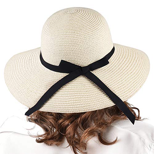FURTALK Beach Hats for Women Foldable Packable Wide Brim Sun Visor Hat with Ponytail Hole UPF50+ Cap for Travel - Image 4