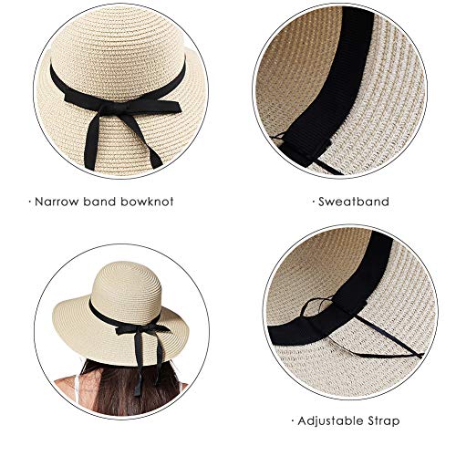 FURTALK Beach Hats for Women Foldable Packable Wide Brim Sun Visor Hat with Ponytail Hole UPF50+ Cap for Travel - Image 5