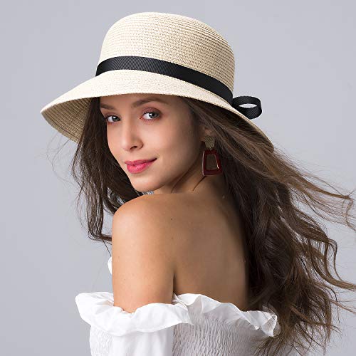 FURTALK Beach Hats for Women Foldable Packable Wide Brim Sun Visor Hat with Ponytail Hole UPF50+ Cap for Travel - Image 6