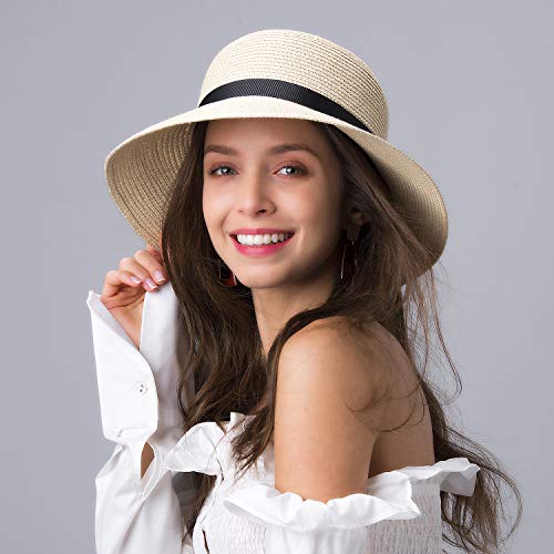 FURTALK Beach Hats for Women Foldable Packable Wide Brim Sun Visor Hat with Ponytail Hole UPF50+ Cap for Travel - Image 7