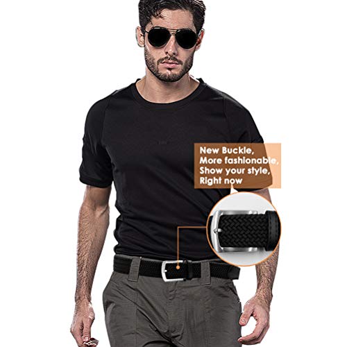 FAIRWIN Elastic Mens Belt 1 3/8" Width, Casual Stretch Woven Golf Belt for Men Jeans Shorts Pants Elastic Belts - Image 6
