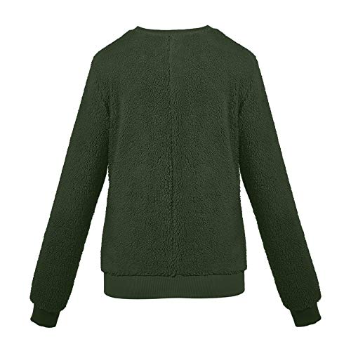 Fastbot women's Shearling Fleece Pullover Plush Sweatshirt Fluffy Fuzzy Sherpa Sweater Long Sleeves Solid Color Jumper… - Image 3