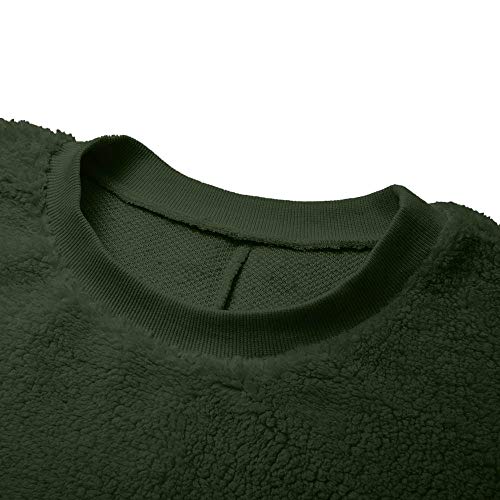 Fastbot women's Shearling Fleece Pullover Plush Sweatshirt Fluffy Fuzzy Sherpa Sweater Long Sleeves Solid Color Jumper… - Image 4