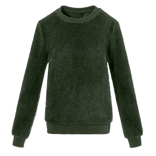 Fastbot women's Shearling Fleece Pullover Plush Sweatshirt Fluffy Fuzzy Sherpa Sweater Long Sleeves Solid Color Jumper…