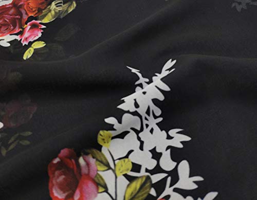 FINOCEANS Womens Floral Chiffon Kimono Cardigans Loose Beach Cover Up Half Sleeve Tops - Image 4