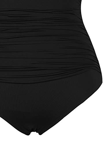 Firpearl Women's Tummy Control One Piece Bathing Suits V Neck Swimsuits Hand-Braid Macrame Ruched Slimming Swimwear - Image 5