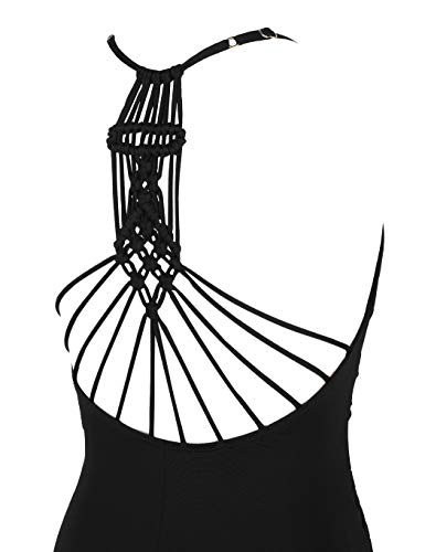 Firpearl Women's Tummy Control One Piece Bathing Suits V Neck Swimsuits Hand-Braid Macrame Ruched Slimming Swimwear - Image 6