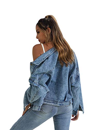 Floerns Women's Classic Button Up Denim Jean Jacket with Pockets - Image 3