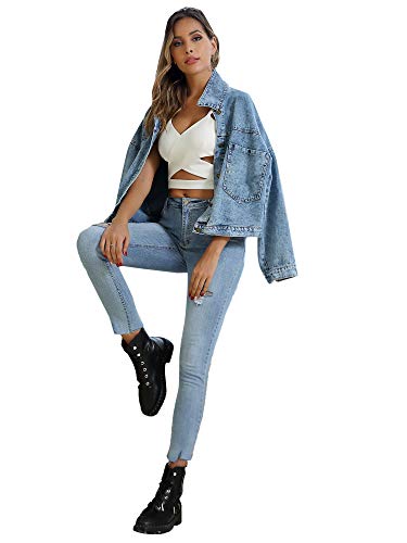 Floerns Women's Classic Button Up Denim Jean Jacket with Pockets - Image 6