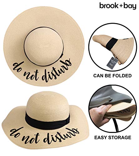 Floppy Beach Sun Hat for Women - Vacation, Honeymoon Embroidered Straw Hat - Big, Foldable, Large Brim - Image 6