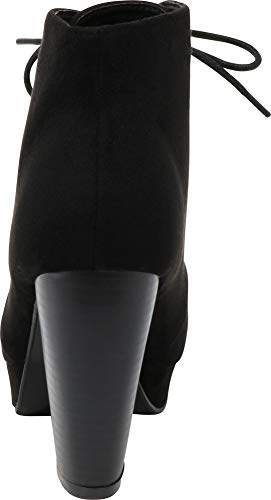 Forever Camille-86 Women's Comfort Stacked Chunky Heel Lace Up Ankle Booties - Image 4