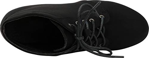 Forever Camille-86 Women's Comfort Stacked Chunky Heel Lace Up Ankle Booties - Image 6