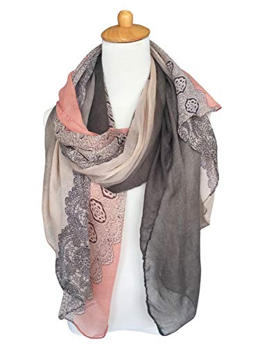 GERINLY Stylish Scarves for Women Lightweight Fashion Lace Printed Wrap Scarfs - Image 3
