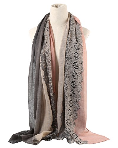 GERINLY Stylish Scarves for Women Lightweight Fashion Lace Printed Wrap Scarfs - Image 5
